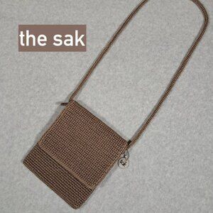 The SAK Cappuccino Taupe Brown Crochet/Knit Crossbody Bag NWOT